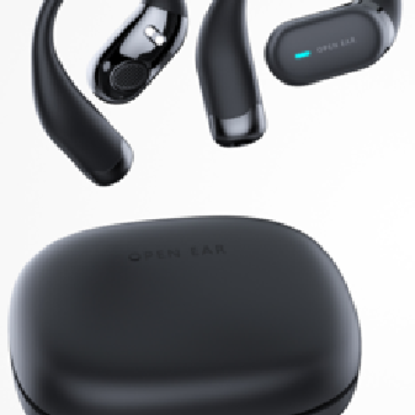 3Z,Open-Ear True Wireless Bluetooth Headphones with Microphone, Earbuds with Earhooks, Sweat Resistant, Fast Charging, Compatible with iPhone & Android, Black